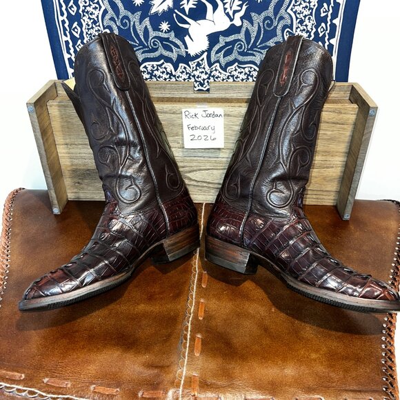 Custom Sienna Brown American Alligator Tail Cut Cowboy Boots in Men\'s size 11.5D main image 4